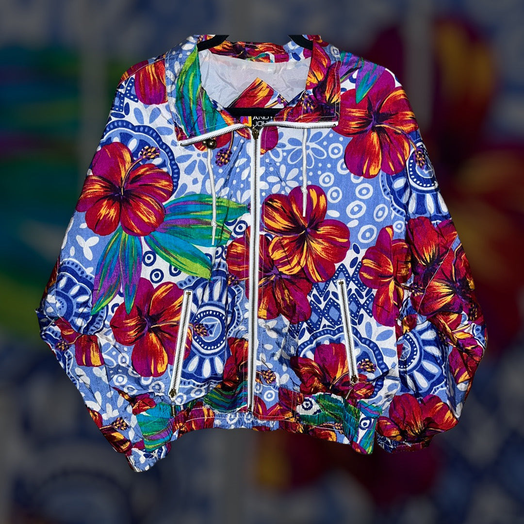 Vintage Floral Windbreaker